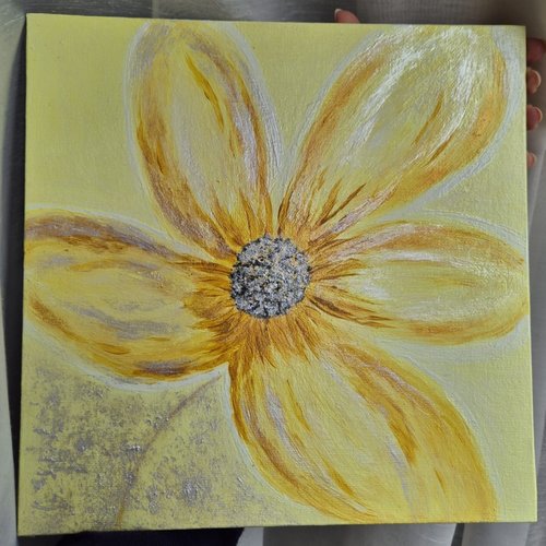 En jaune éclatant - tableau peint à la main