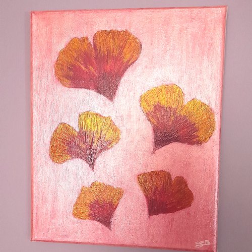 Ginkgo - toile peinte à la main