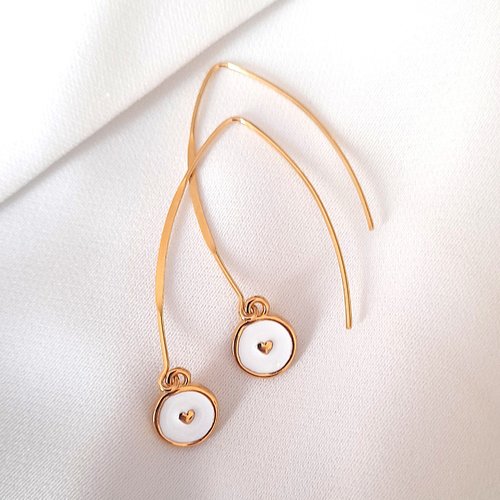 Boucles d'oreilles " mon petit coeur " doré à l'or fin