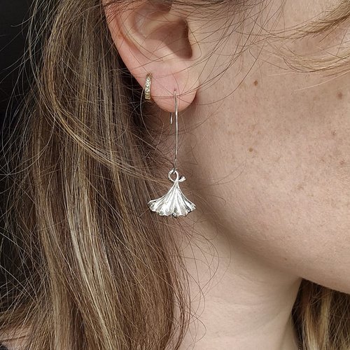 Boucles d'oreilles ginkgo argent 925