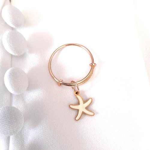 Bague ajustable or et son étoile de mer