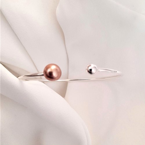 Bracelet argent 925 massif perle swarovski