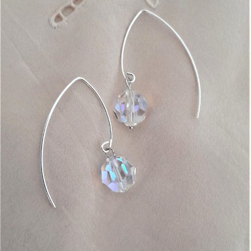 Boucles d'oreilles argent 925 et cristal swarovski étincelant