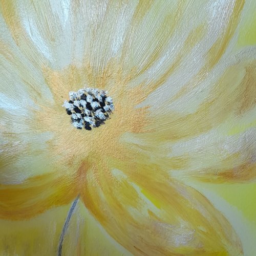 Fleur jaune lumineuse - peinture à la main