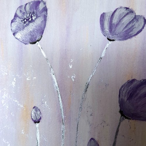 Fleurs violettes - peinture à la main