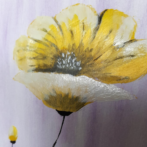 Jaune et mauve - peinture à la main