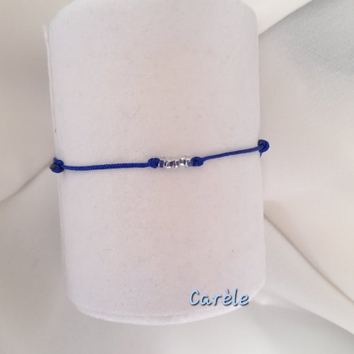 Bracelet couleur argent et bleu