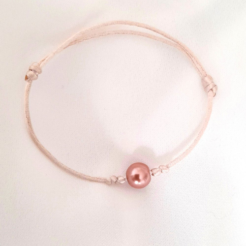 Bracelet perle rose foncé