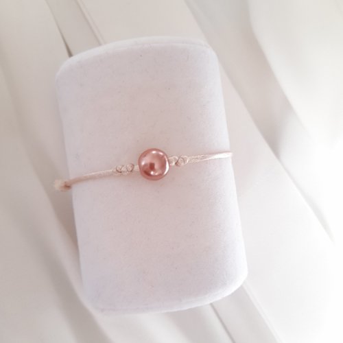 Bracelet perle rose foncé