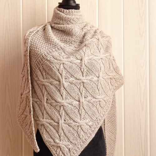 Châle beige en laine