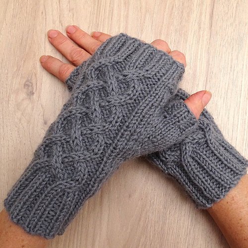 Mitaines gris anthracite en laine