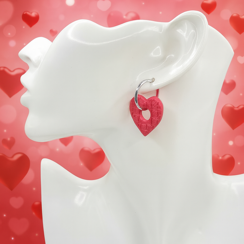 Boucles d'oreilles créoles interchangeables forme coeur