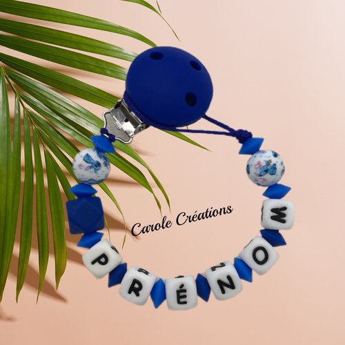 Attache tétine personnalisé en slicone modèle stitch (perles imprimées)