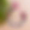 Attache tétine personnalisé en silicone, modèle fille nœud coloris rose pastel et rouge vin bordeaux