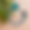 Attache tétine personnalisé en silicone modèle ourson 3d coloris gris clair et vert turquoise