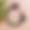 Attache tétine personnalisée avec personnalisation en lettres silicone beige marbré effets bois maman ours marron et rose blush