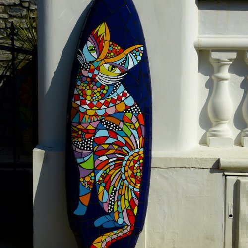 Surf Mosaique Le Chat Surfeur Un Grand Marche