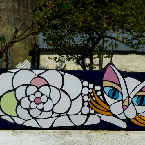 Jardiniere Mosaique Chat Blanc Un Grand Marche