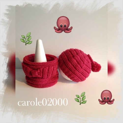 Ensemble Bebe Taille 6 Mois Bonnet Et Tour De Cou Snood En Laine Specialement Concue Pour Bebe Coloris Rose Fuchsia Un Grand Marche