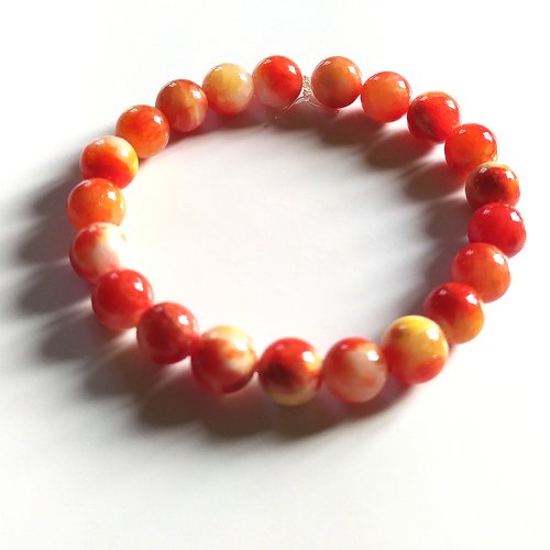 8 perles pierres kunzite orange, 8 mm