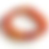 8 perles pierres agate cornaline orange rouge, 8 mm
