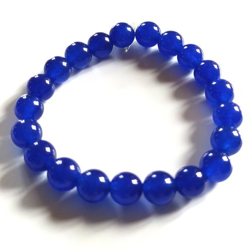 8 perles pierres saphir bleu, 8 mm