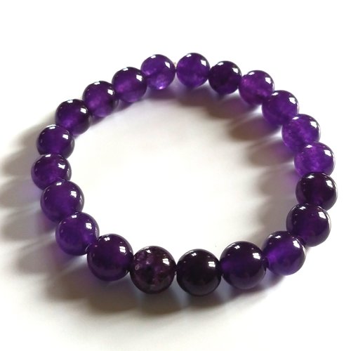 8 perles pierres améthyste violette, 8 mm