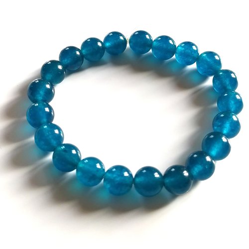 8 perles pierres apatite bleu azur, 8 mm