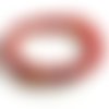 8 perles agate cornaline rouge et blanche à facette, 8 mm