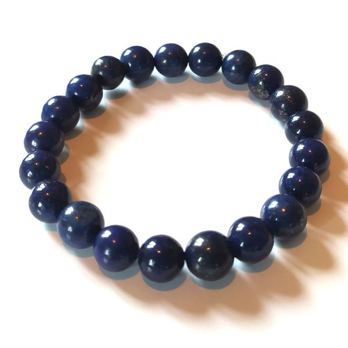 8 perles pierres lapis lazuli bleu, 8 mm