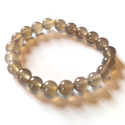 8 perles pierres agate grise, 8 mm