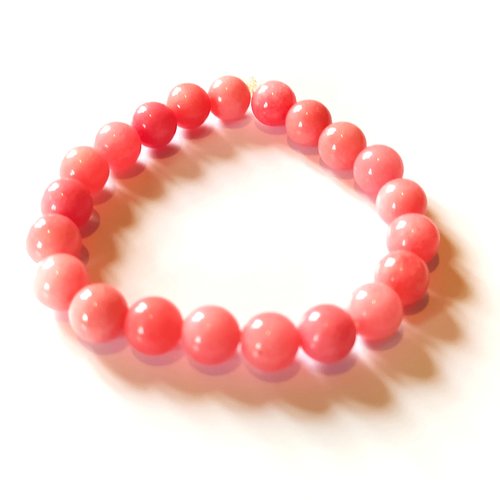 8 perles pierres rhodonite rose, 8 mm
