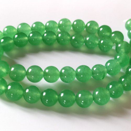 8 perles pierres jade verte clair, 8 mm