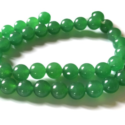 8 perles pierres agate verte, 8 mm
