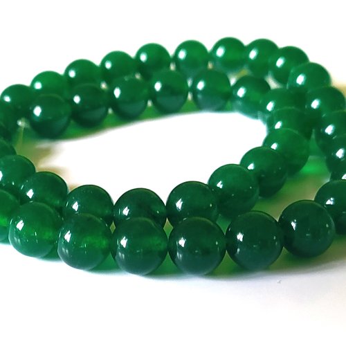 8 perles pierres émeraude verte, 8 mm
