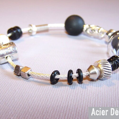 Bracelet acier dézingué bangle réf : br-ar-002
