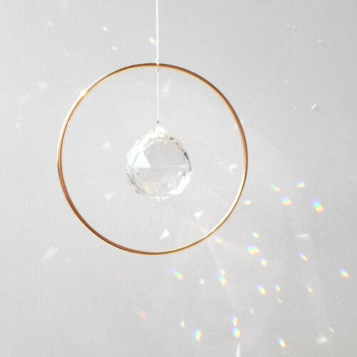 Feng shui attrape soleil suncatcher single circle 12 cm boule cristal 40 mm