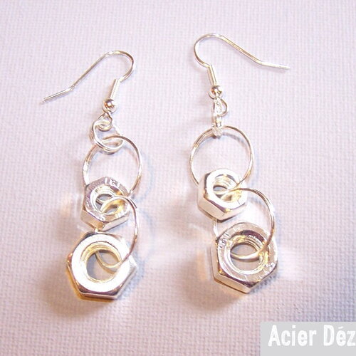 Boucles d'oreilles acier dézingué réf:bo-02-eaargl