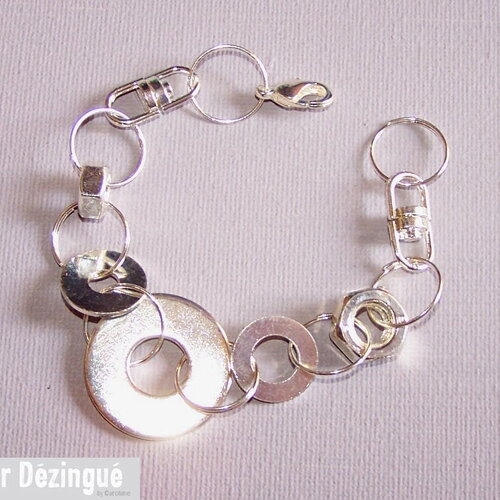 Bracelet acier dézingué "ronds" réf : br-rd-004 création carolune