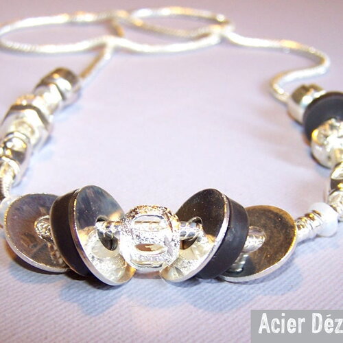 Collier long "acier dézingué" réf : clr-lg-001
