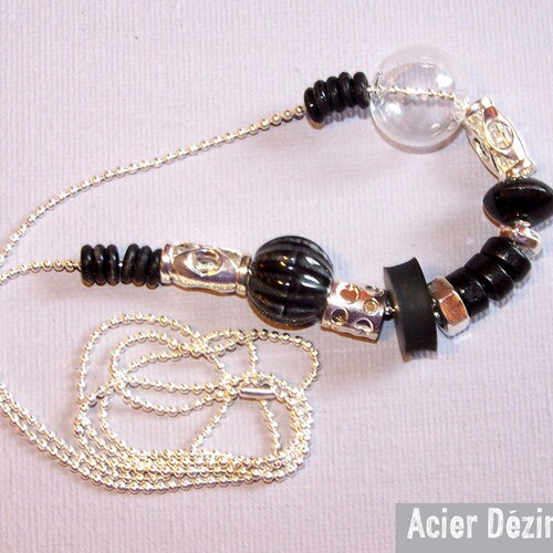 Collier long "acier dézingué" réf : clr-lg-002