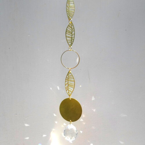 Attrape soleil été boule 30 mm, doré et transparent, à suspendre pour illuminer votre maison, suncatcher feng shui,