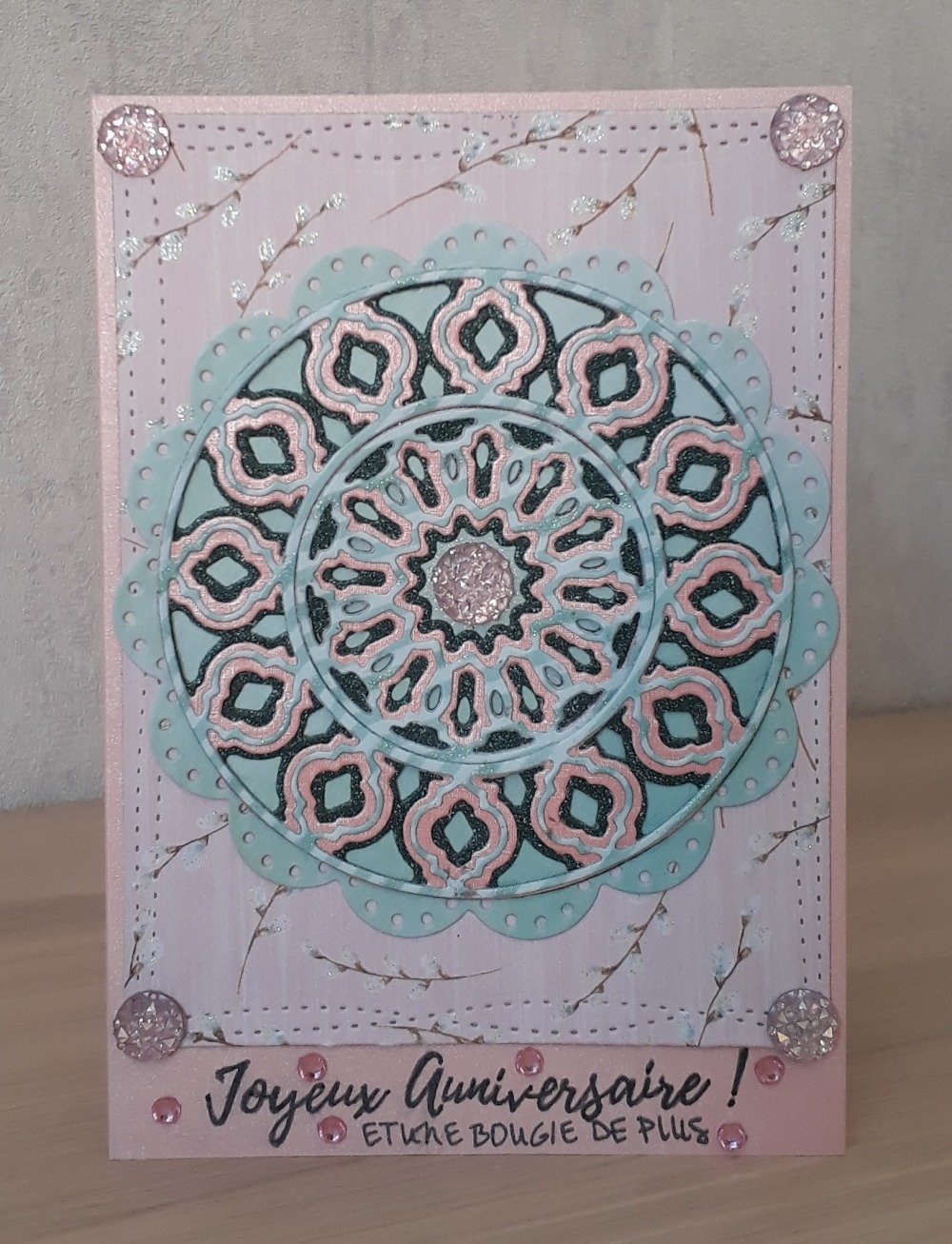 Carte D Anniversaire Mandala Rose Et Verte Un Grand Marche