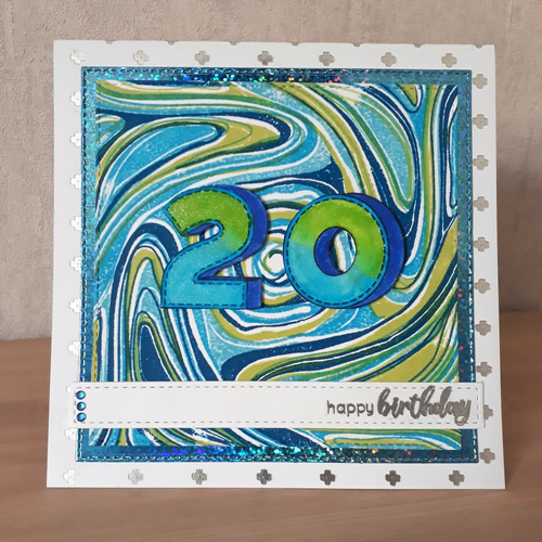 Carte D Anniversaire Ans Bleue Et Verte Un Grand Marche