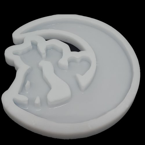 Moule silicone les amoureux de la lune
