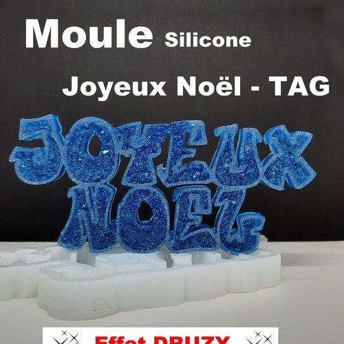 Moule joyeux noël tag - effet druzy