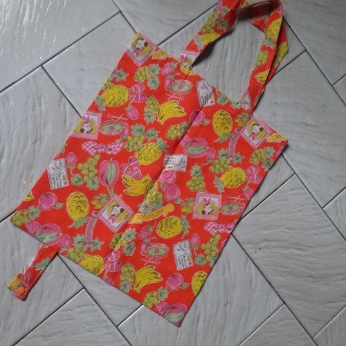 Tote bag , sac cabas en tissu  pliable ideal pour les courses