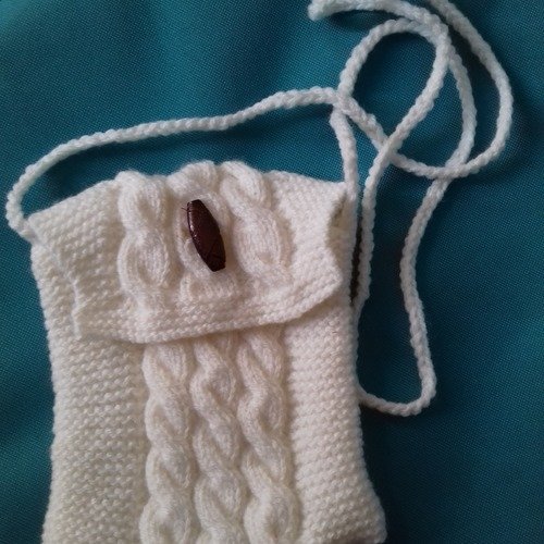 Mini sac en laine  blanc 