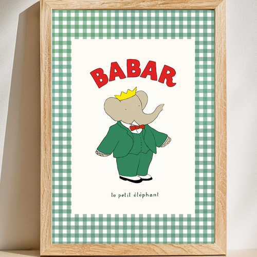 Affiche a4 ou a3 - babar le petit elephant