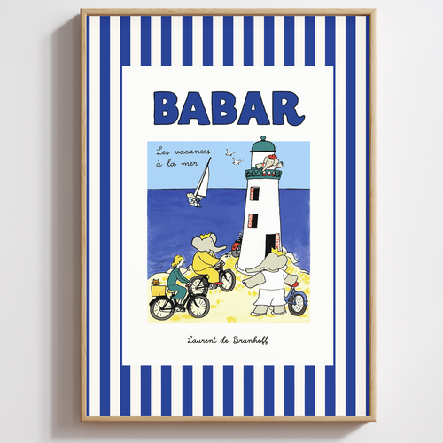 Affiche a3 - babar à la mer